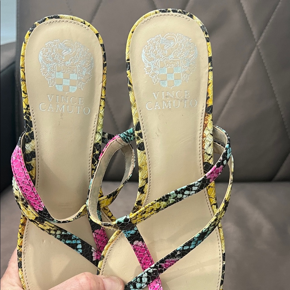 Vince Camuto Vibrant Snakeskin Sandals